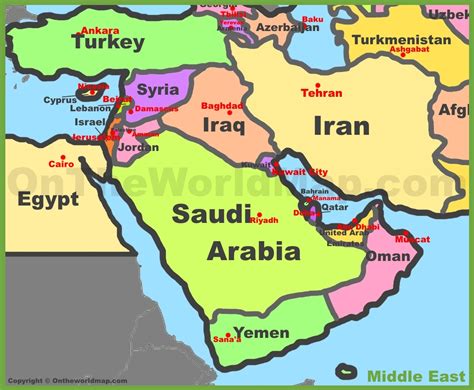 Map Of Middle East Cyprus