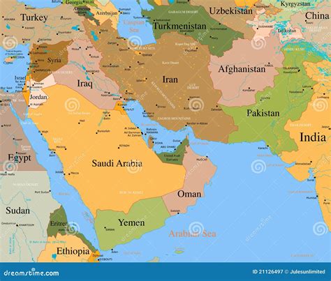 Map Of Middle East Detailed
