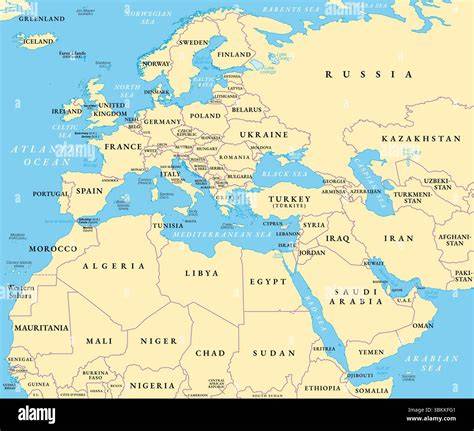 Map Of Middle East Europe And North Africa