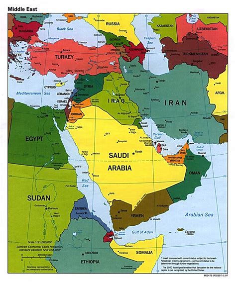 Map Of Middle East Large