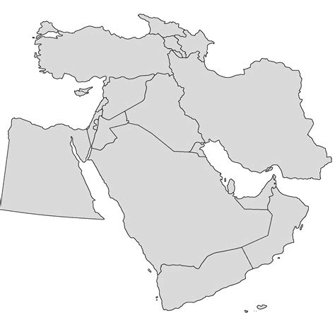 Map Of Middle East No Country Names