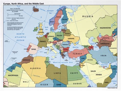 Map Of Middle East North Africa And Europe