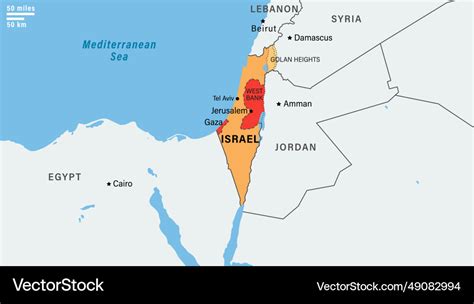 Map Of Middle East Showing Israel