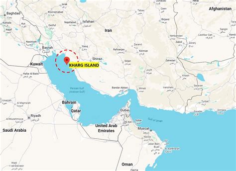 Map Of Middle East Showing Kharg Island