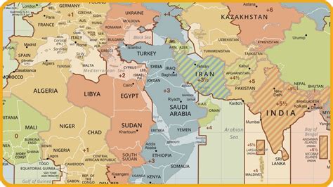 Map Of Middle East Time Zones
