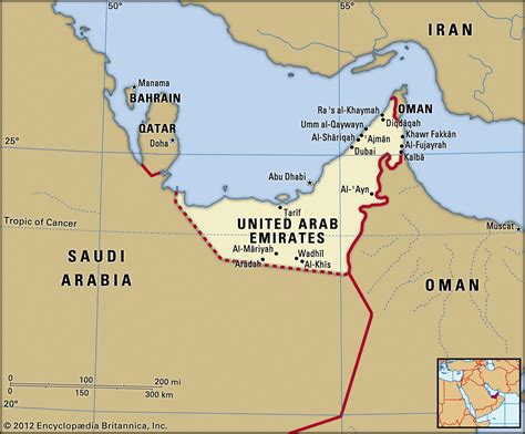 Map Of Middle East United Arab Emirates