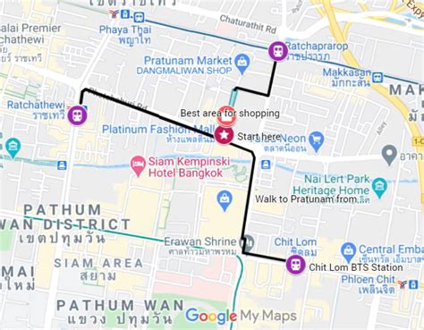 Map Of Pratunam Bangkok
