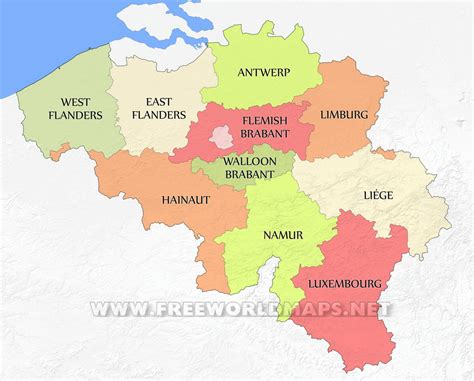 Map Of Provinces Of Belgium