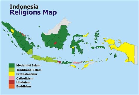 Map Of Religions Indonesia