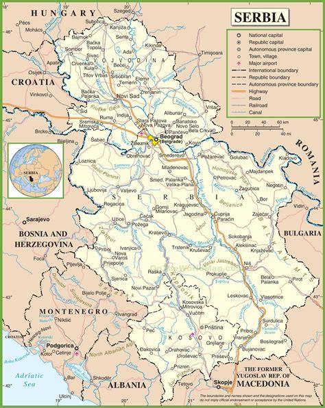 Map Of Serbia