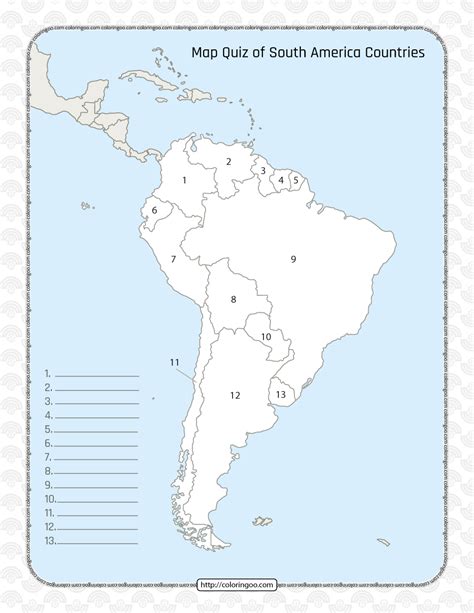 Map Of South America Countries Quiz