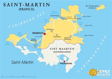 Map Of St Maarten Dutch Side