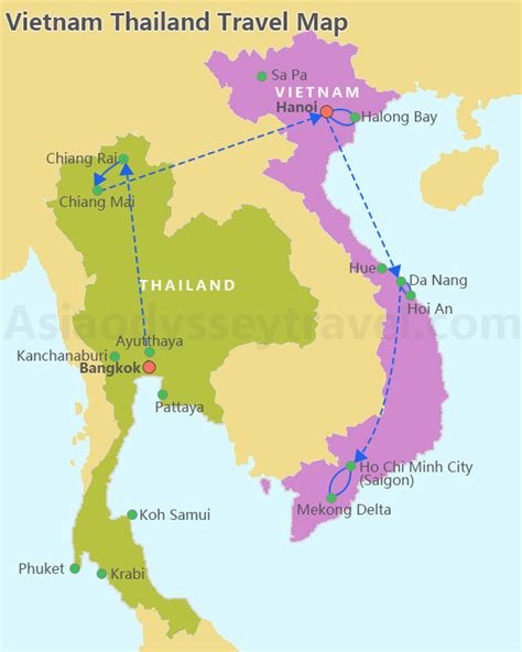 Map Of Thailand Bali And Vietnam
