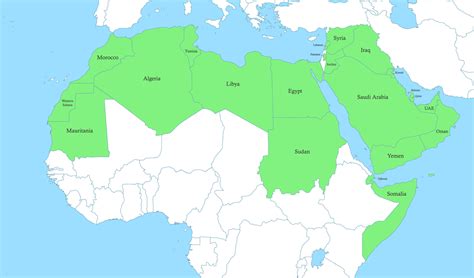 Map Of The Arab World Vector