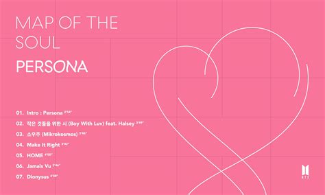 Map Of The Soul Persona Tracklist