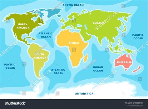 Map Of The World Continents And Oceans