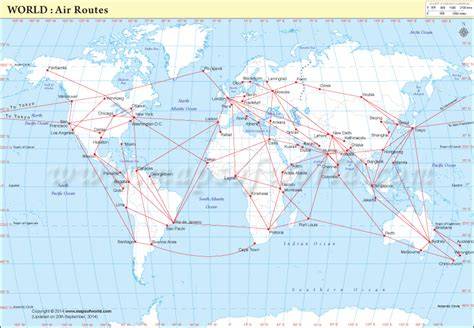 Map Of The World Flight Paths
