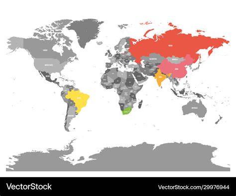 Map Of The World Highlight Countries