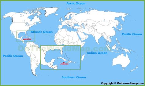 Map Of The World Jamaica