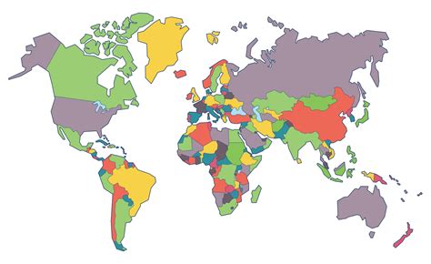 Map Of The World No Country Names