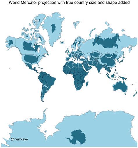 Map Of The World Real Sizes