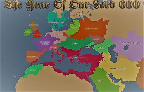 Map Of The World Year 600