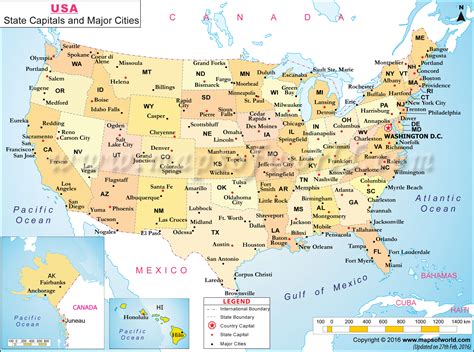 Map Of Usa With States And Cities