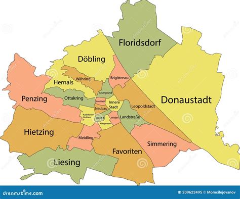Map Of Vienna Austria Districts