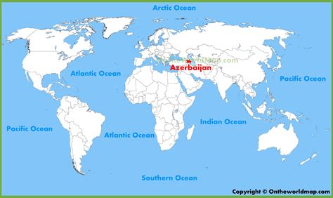Map Of World Showing Azerbaijan