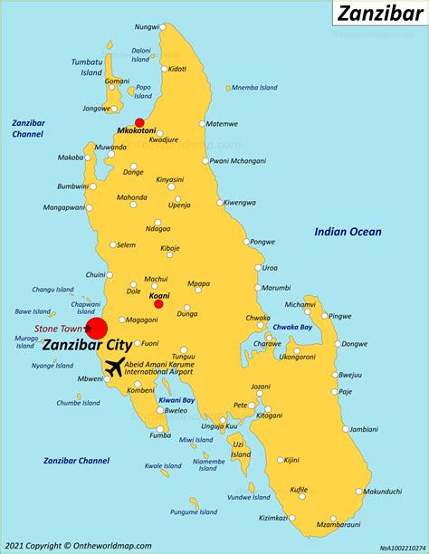 Map Of Zanzibar