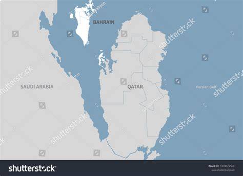 Map Qatar Bahrain