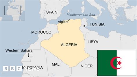 Map Showing Algeria And France