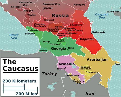 Map Showing Caucasus