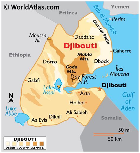 Map Showing Djibouti Africa
