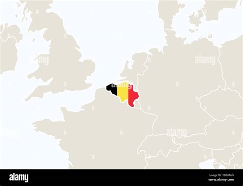 Map With Belgium Highlighted