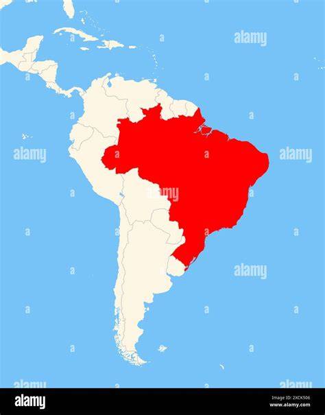 Map With Brazil Highlighted