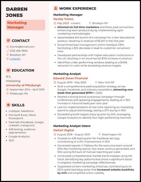 Marketing Resume Examples