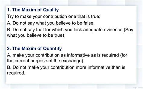Maxim Of Quality Quantity Relation Manner