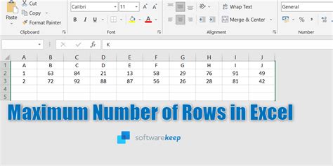 Maximum Of Rows In Excel