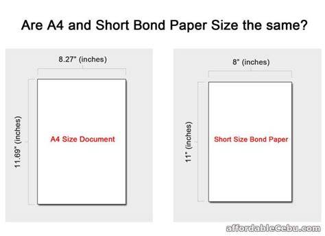 Measurement Of Short Bond Paper