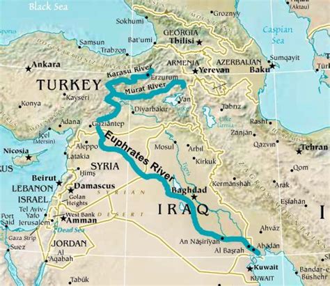 Middle East Euphrates River Map