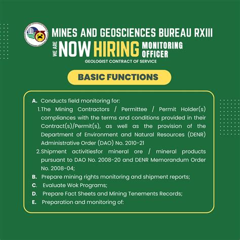 Mines And Geosciences Bureau Careers