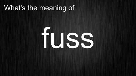 Minimum Of Fuss Meaning