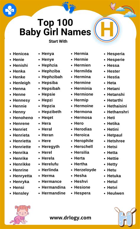 Names For Girls That Start With H