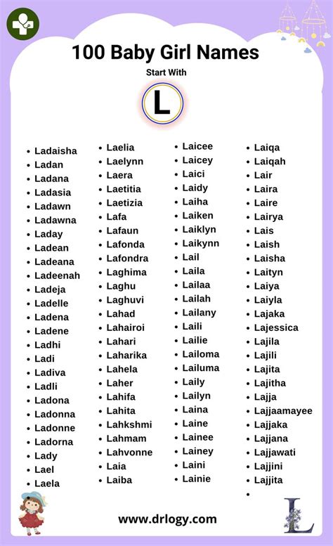 Names That Start With The Letter L