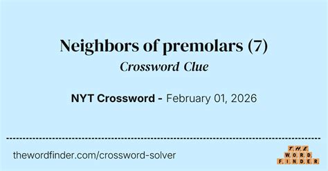 Neighbors Of Premolars Nyt