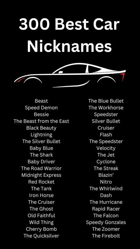 Nicknames For Cars