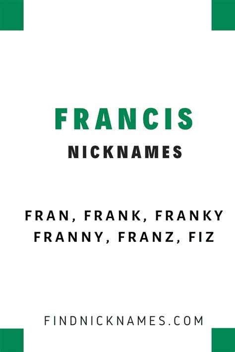 Nicknames For Francis