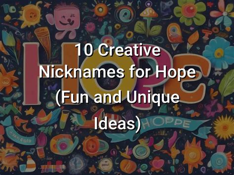 Nicknames For Hope