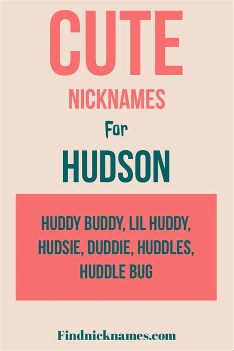 Nicknames For Hudson